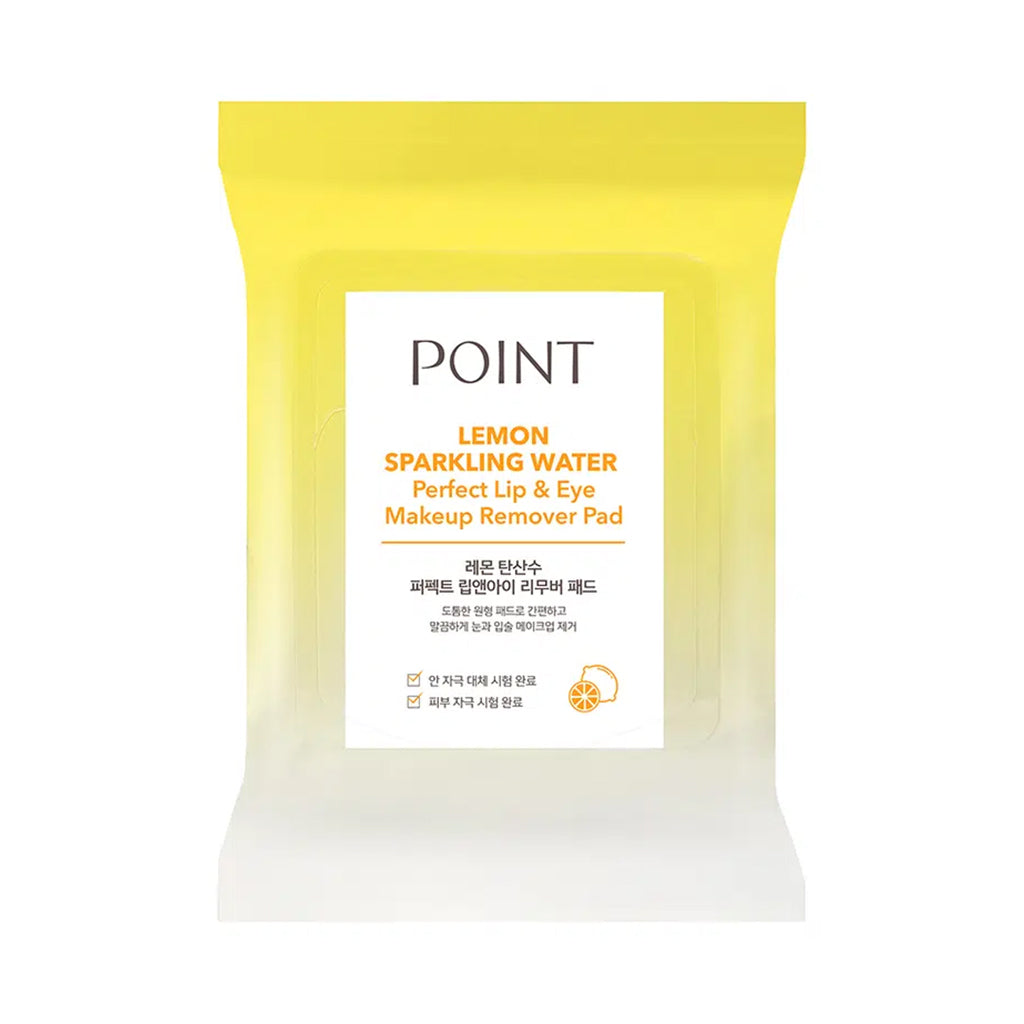 [DAISO] POINT Lemon Sparkling Water Perfect Lip & Eye Makeup Remover Pad - 35ea
