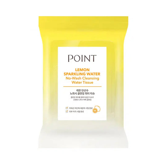 [DAISO] POINT Lemon Sparkling Water No-Wash Cleansing Water Tissue - 30ea