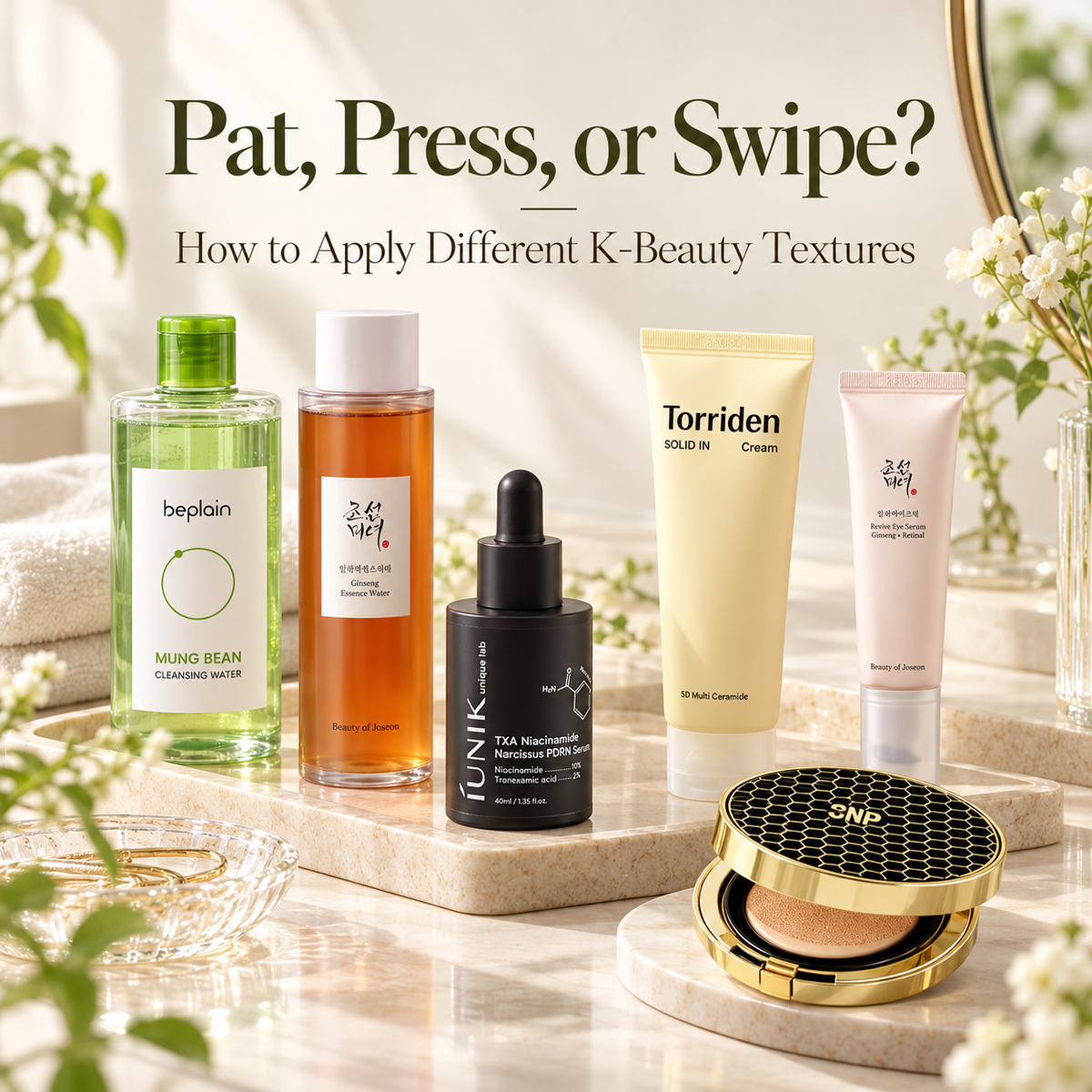 Pat, Press, or Swipe?  How to Apply Different K-Beauty Textures