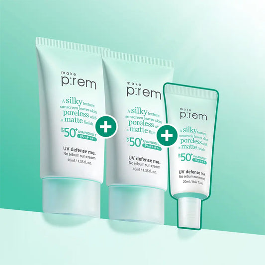 [MAKEPREM] UV Defense Me No Sebum Sun Cream (SPF50+ PA++++) - 1pack (40ml x 2ea) + 20ml)