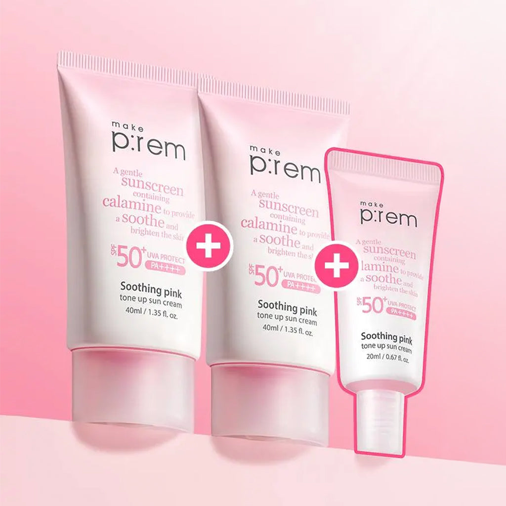 [MAKEPREM] Soothing Pink Tone Up Sun Cream (SPF 50+ PA++++) - 1pack (40ml x 2ea)+20ml)