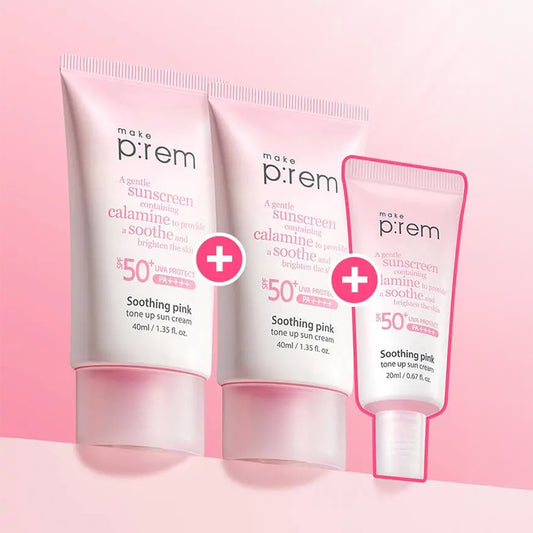 [MAKEPREM] Soothing Pink Tone Up Sun Cream (SPF 50+ PA++++) - 1pack (40ml x 2ea)+20ml)