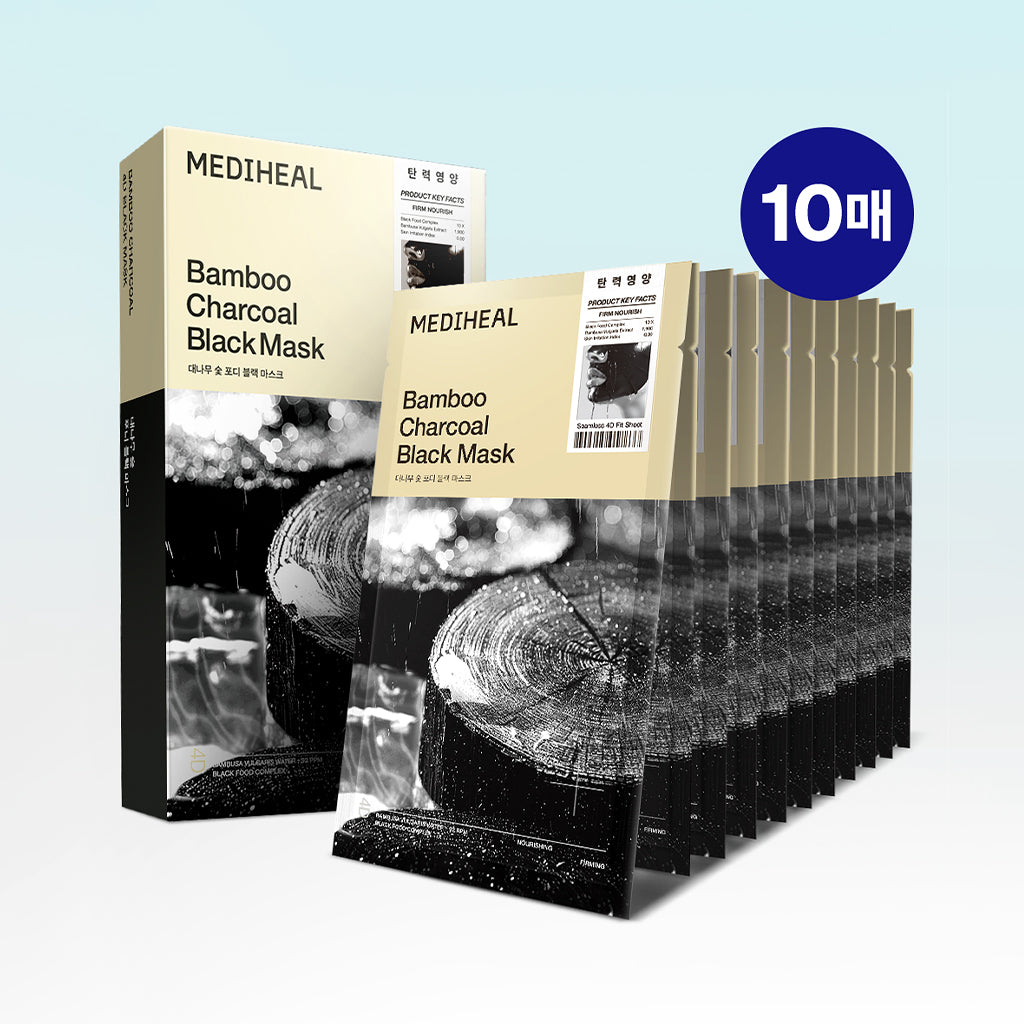 [MEDIHEAL] Bamboo Charcoal 4D Black Mask Sheet - 1pack (25ml x 10ea)