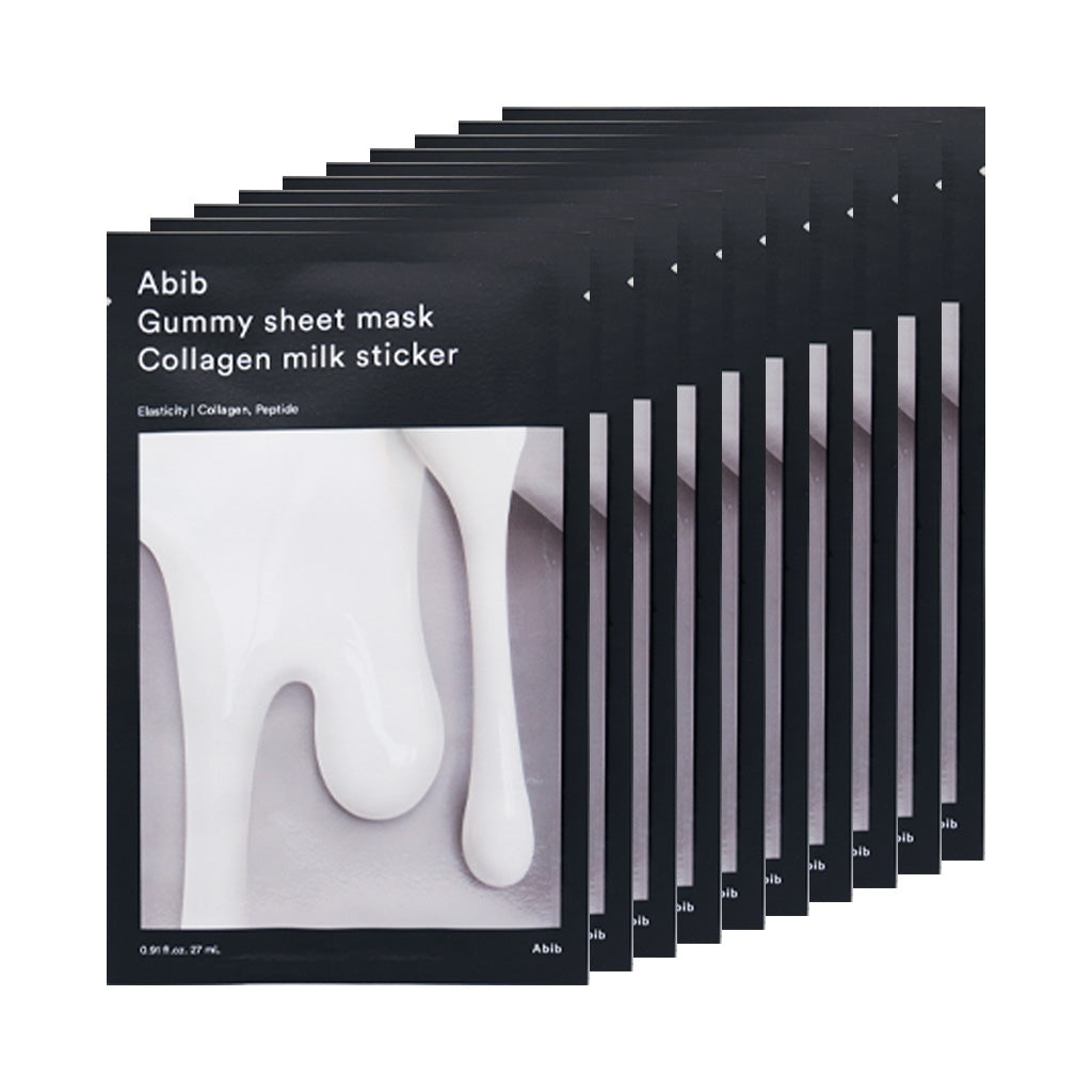 [ABIB] Gummy Sheet Mask Collagen Milk Sticker - 1pack (27mlx10ea)