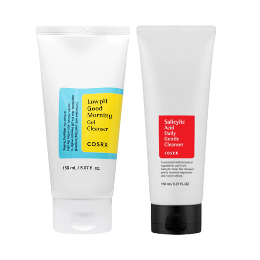 [COSRX] Low pH Good Morning Gel Cleanser - 150ml + Salicylic Acid Daily Gentle Cleanser - 150ml