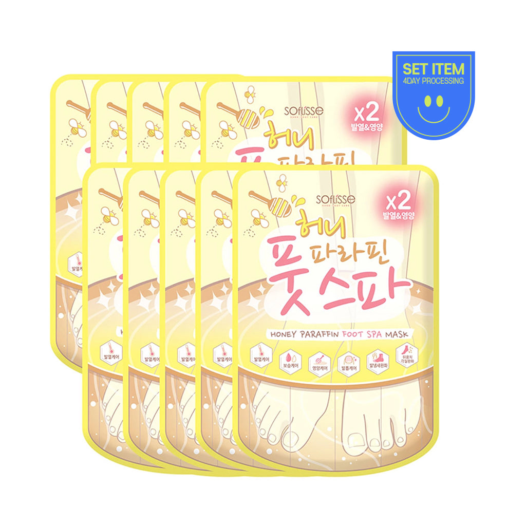 [SOFLISSE] Honey Paraffin Foot Spa Mask -1pack(10ea)