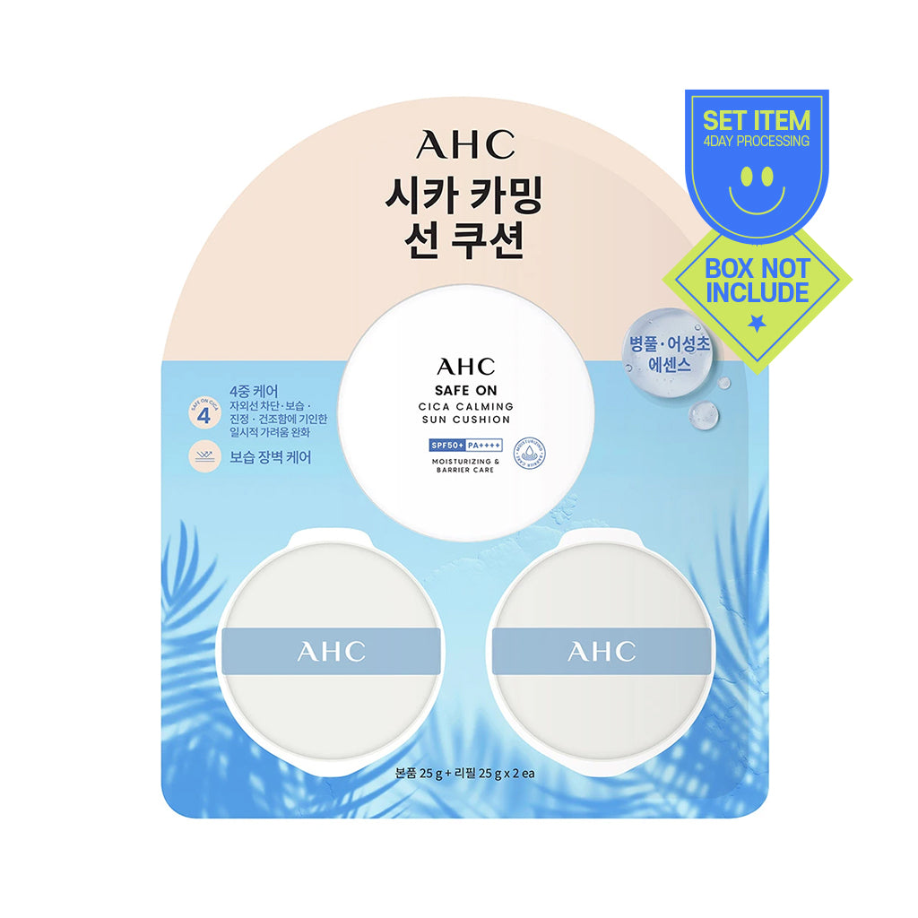 [AHC] Safe On Cica Sun Cushion (SPF50+ PA++++) - 1pack(25g+(Refill 2ea))