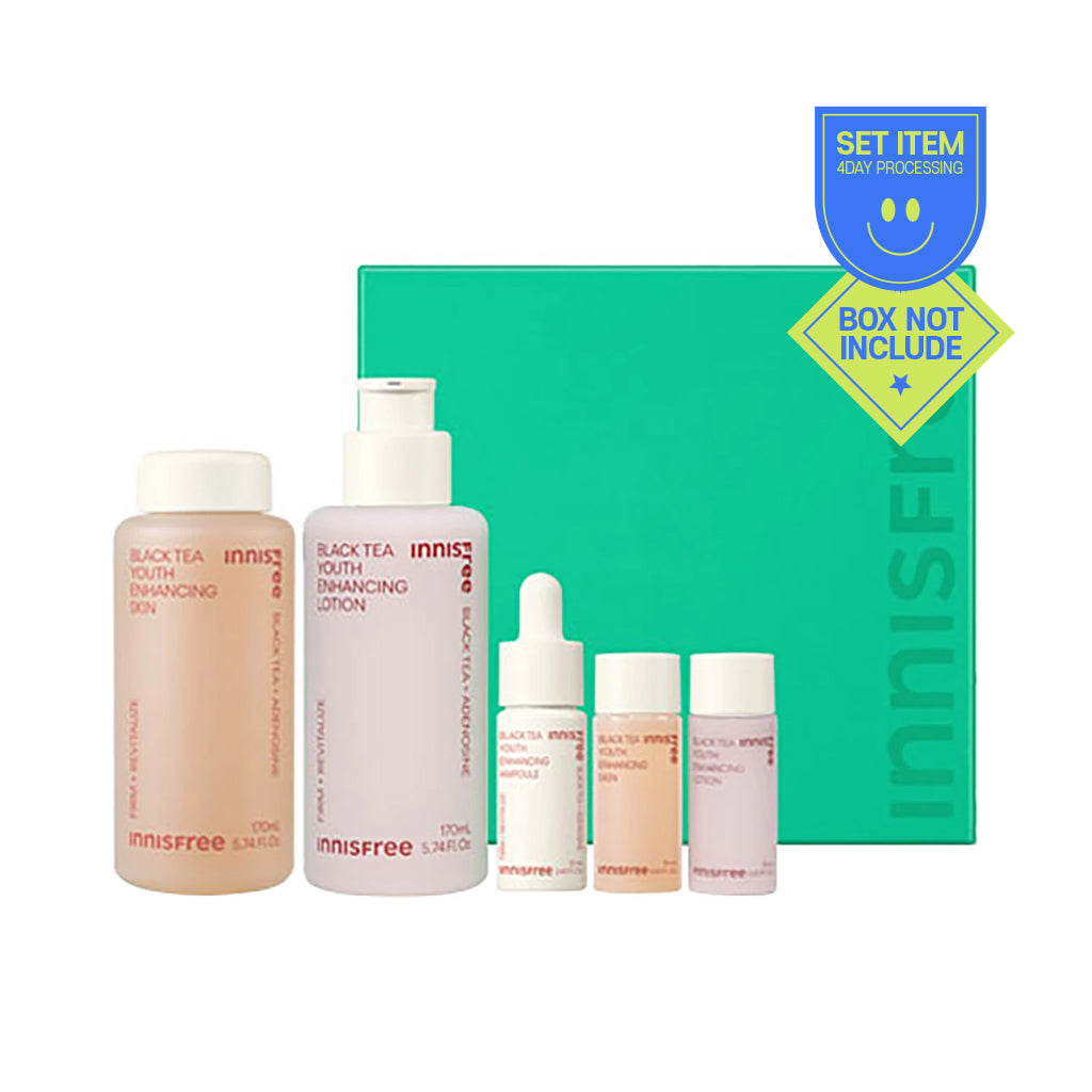 [INNISFREE] Black Tea Youth Enhancing Skin Care Set - 1pack(5items)