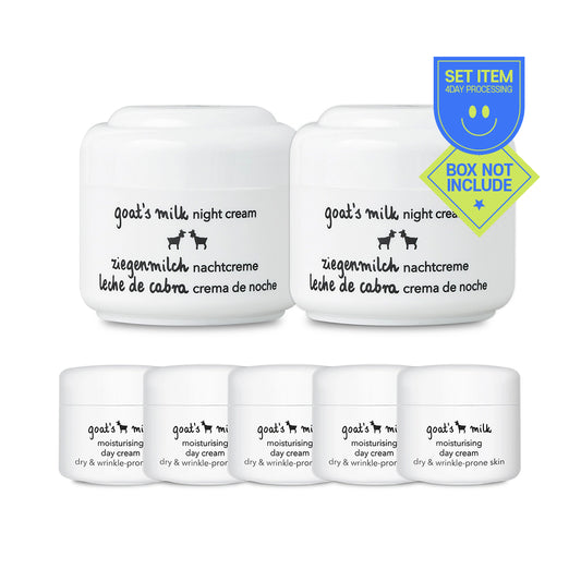[ZIAJA] Goat`s Milk Night Cream + Day Cream - 1pack(50mlx2ea + 10mlx5ea)
