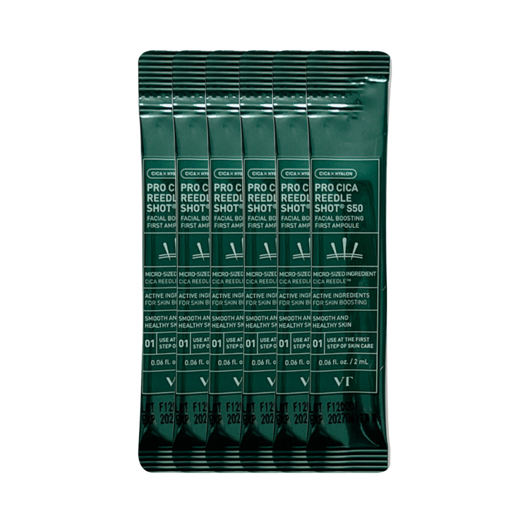 [DAISO] VT Pro Cica Reedle Shot S50 Facial Boosting First Ampoule - 1pack (2mlx6ea)