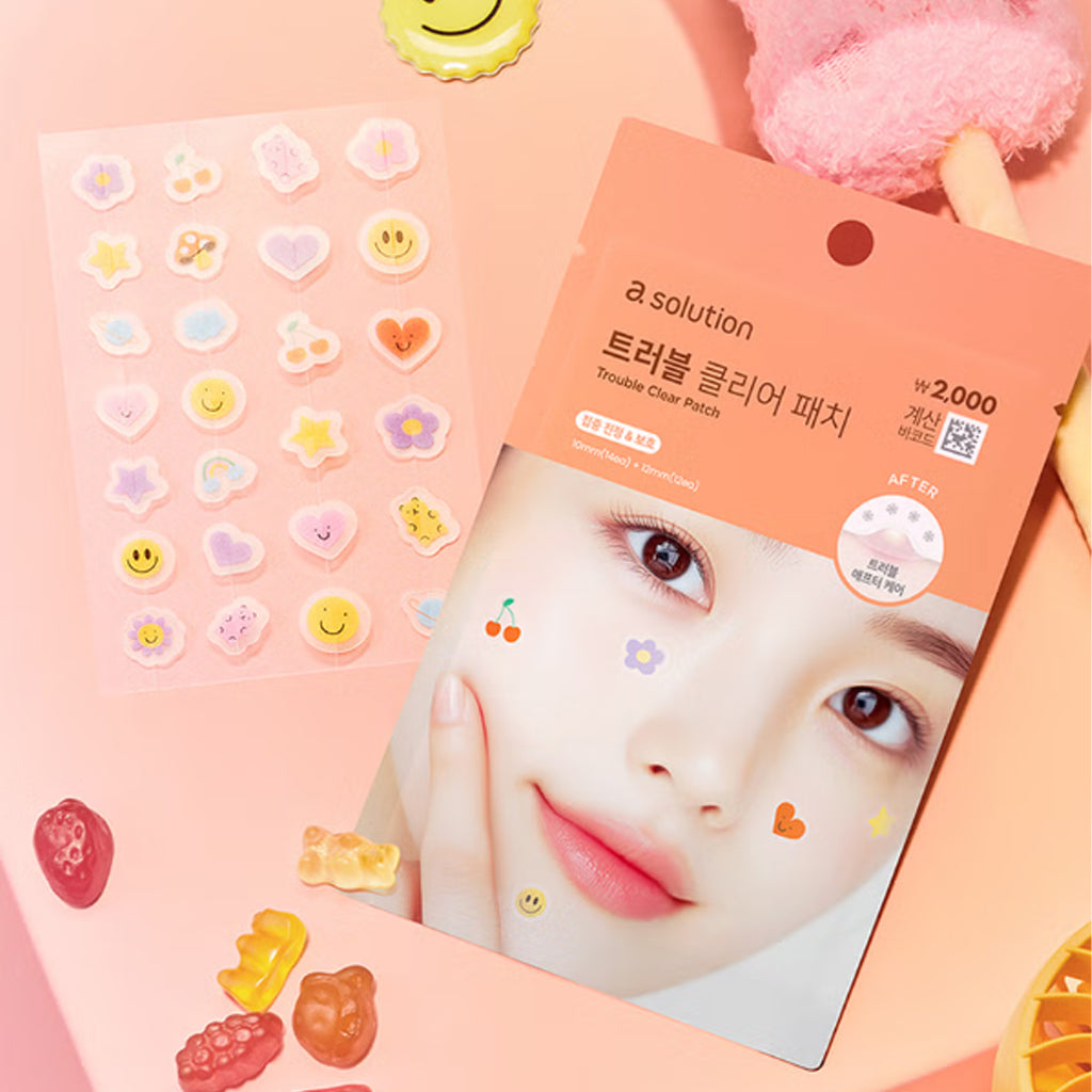 [DAISO] ASOLUTION Trouble Clear Patch - 1pack (10mm(14ea)x12mm(12ea))