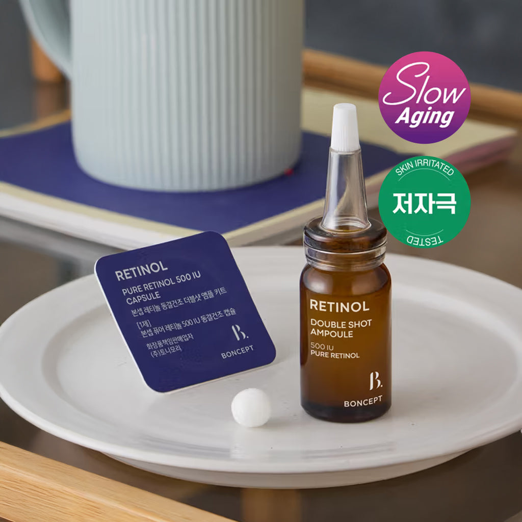 [DAISO] BONCEPT Retinol Capsule Double Shot Ampoule Kit - 1pack (45mgx10ml)