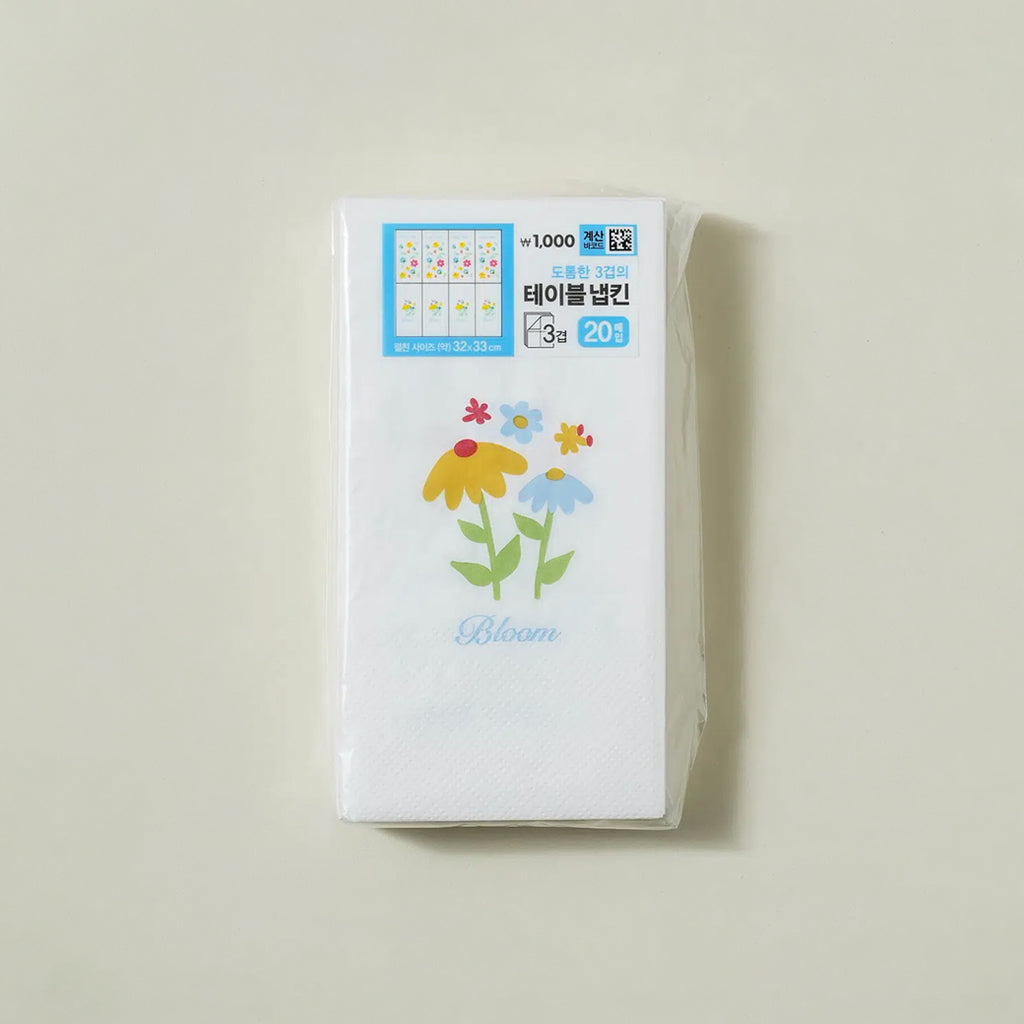 [DAISO] KLEANNARA Spring Floral Rectangular Napkins (20 Sheets, 16.5 X 8.5 cm) - 1ea