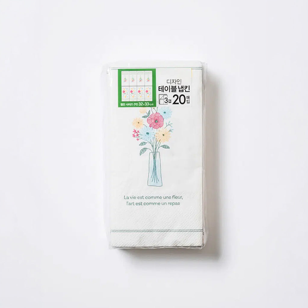 [DAISO] KLEANNARA Patterned Rectangular Napkins (20 Sheets, 16.5 X 8.5 cm) - 1ea