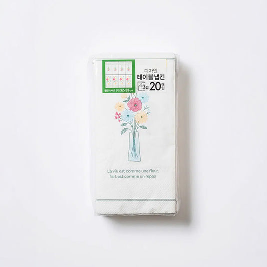 [DAISO] KLEANNARA Patterned Rectangular Napkins (20 Sheets, 16.5 X 8.5 cm) - 1ea