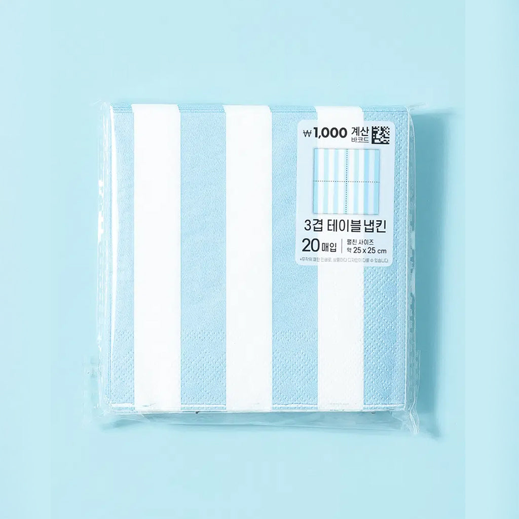 [DAISO] KLEANNARA Striped Paper Napkins (20 Sheets, 25 x 25 cm) - 1ea