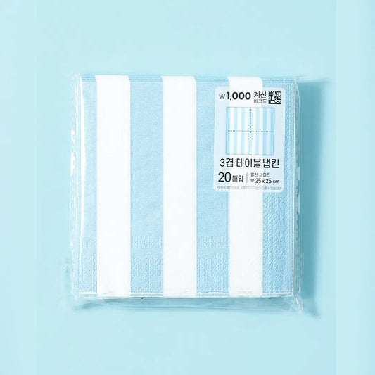 [DAISO] KLEANNARA Striped Paper Napkins (20 Sheets, 25 x 25 cm) - 1ea