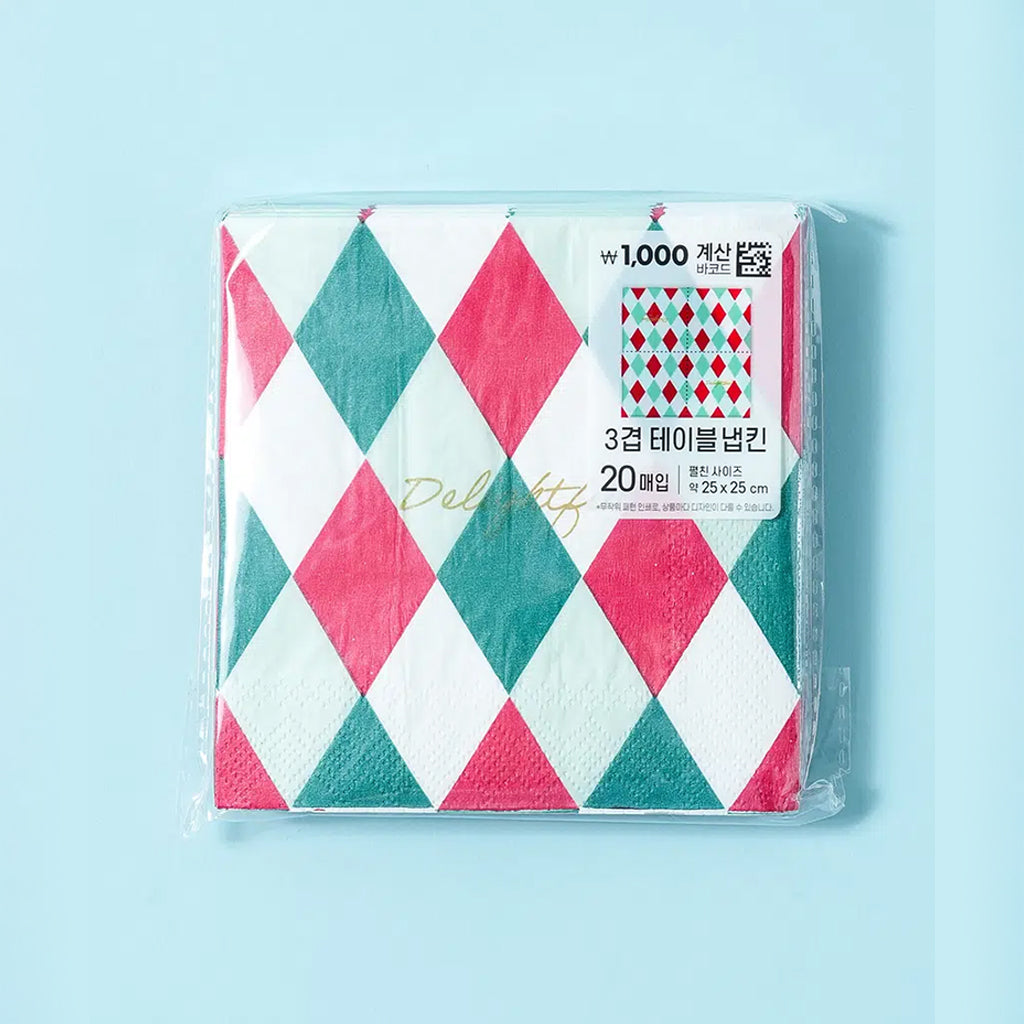 [DAISO] KLEANNARA Patterned Paper Napkins (20 Sheets, 25 x 25 cm) - 1ea