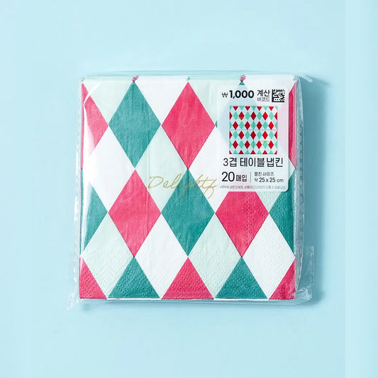 [DAISO] KLEANNARA Patterned Paper Napkins (20 Sheets, 25 x 25 cm) - 1ea