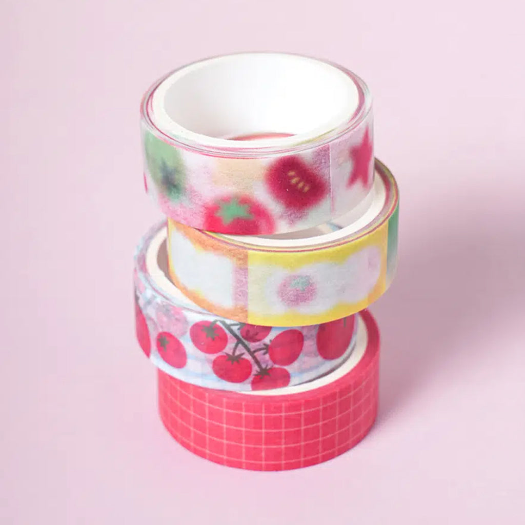 [DAISO] Tomato Theme Masking Tape Set - 1pack (4ea)