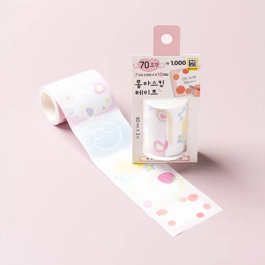 [DAISO] Imitation Paper Memo Kiss-cut Washi Tape (60mm x 3m) - 1ea