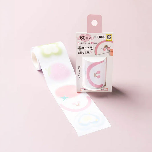 [DAISO] Imitation Paper Object Kiss-cut Washi Tape (60mm x 3m) - 1ea