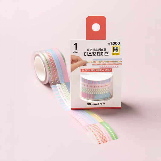 [DAISO] Line Pattern Kiss-cut Masking Tape (30mm x 4m) - 1ea