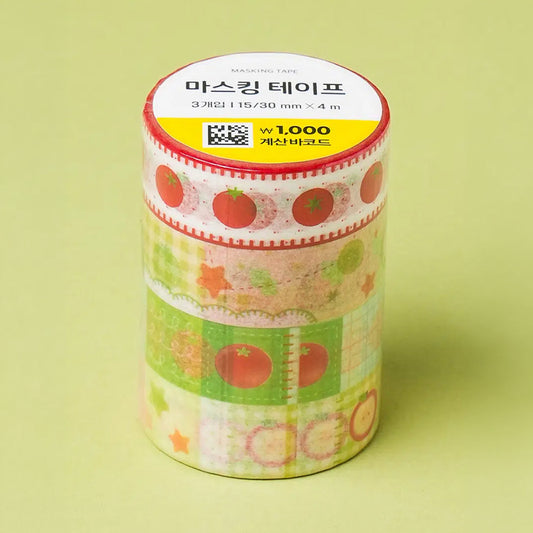 [DAISO] Fruit Series Masking Tape Set (4m) - 1pack (3ea)