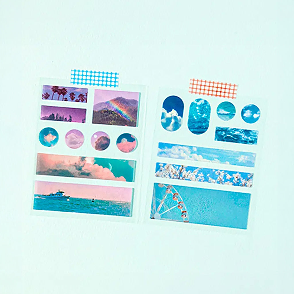 [DAISO] Scenery Masking Seal Sticker Set (12 Sheets) - 1ea