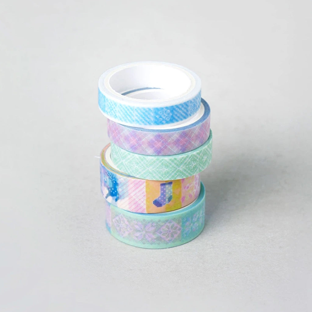 [DAISO] Patterned Masking Tape Set (15/10mm x 4m) - 1pack (5ea)