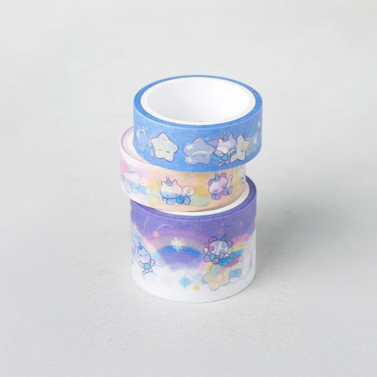 [DAISO] Good Night Theme Masking Tape Set (15/30mm x 4m) - 1pack (3ea)