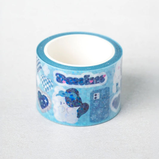 [DAISO] Denim Blue Kiss-cut Masking Tape (30mm x 4m) - 1ea