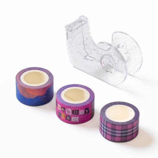 [DAISO] Mini Purple Washi Tape Set with Cutter (30mm x 4m) - 1pack (3ea)