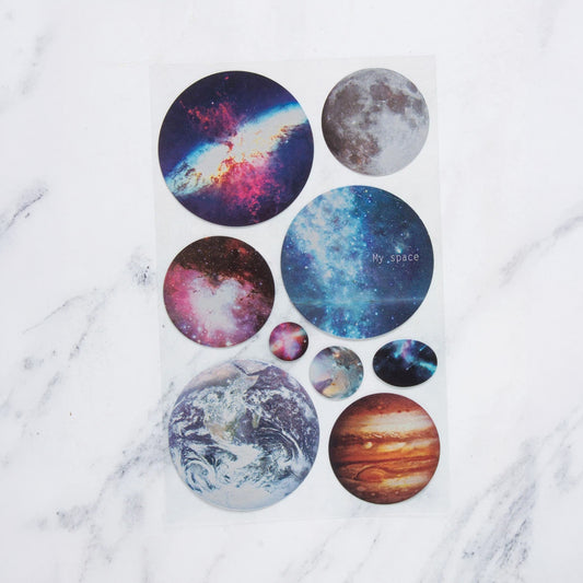 [DAISO] Space Theme Stickers - 3ea