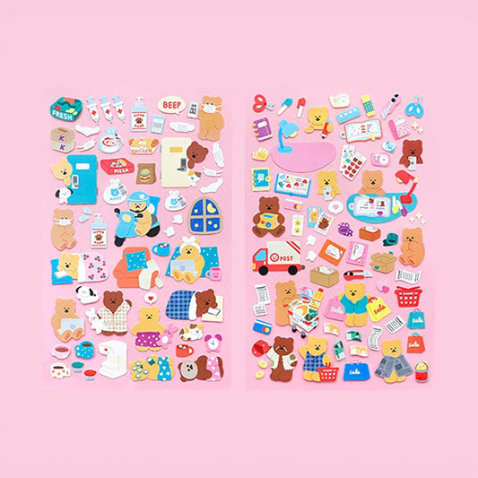 [DAISO] Yupo Paper Sticker Set (Daily Life &amp; Hobby) - 4 Sheets