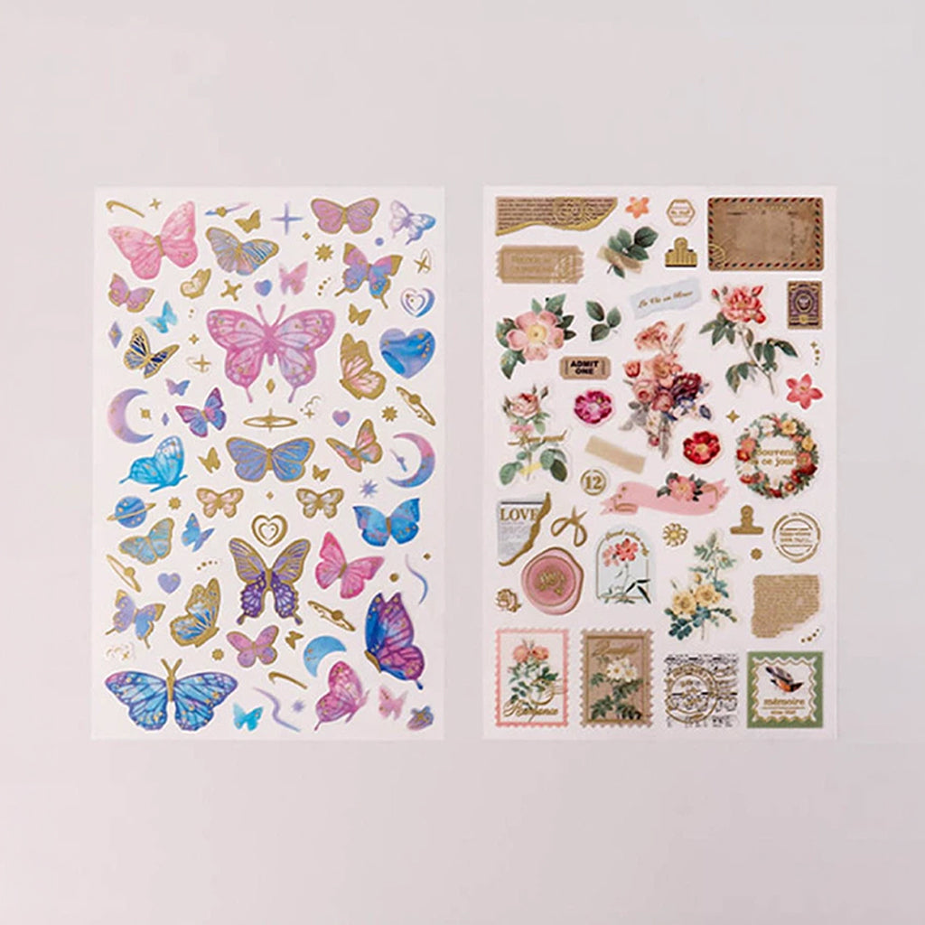 [DAISO] Vintage Gold Foil Deco Sticker Set - 4 Sheets