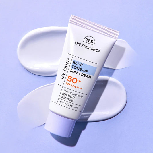 [DAISO] THE FACE SHOP UV Skin Plus Blue Tone-Up Sunscreen (SPF50+ PA++++) - 40ml