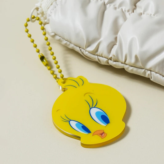 [DAISO] LOONEY TUNES Tweety Acrylic Mirror Keyring - 1ea