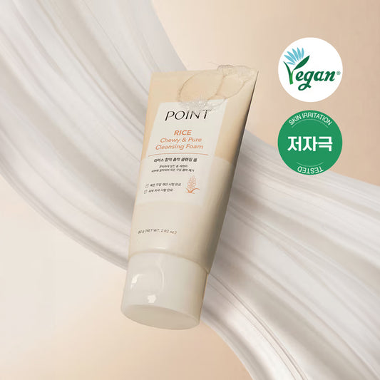[DAISO] POINT Rice Chewy & Pure Cleansing Foam - 80g
