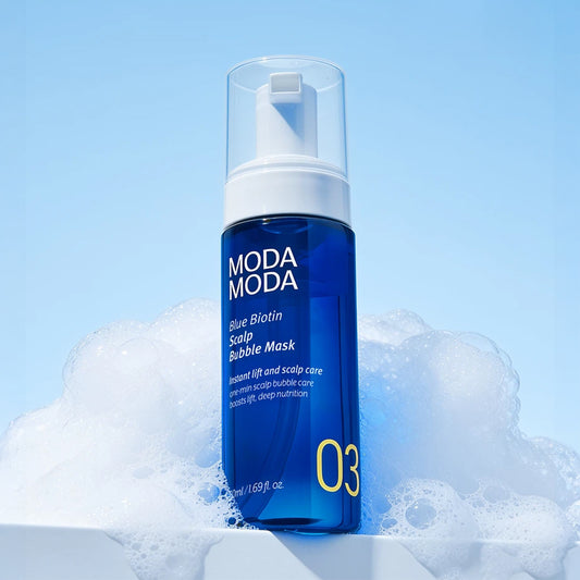 [DAISO] MODA MODA Blue Biotin Scalp Bubble Mask - 50ml
