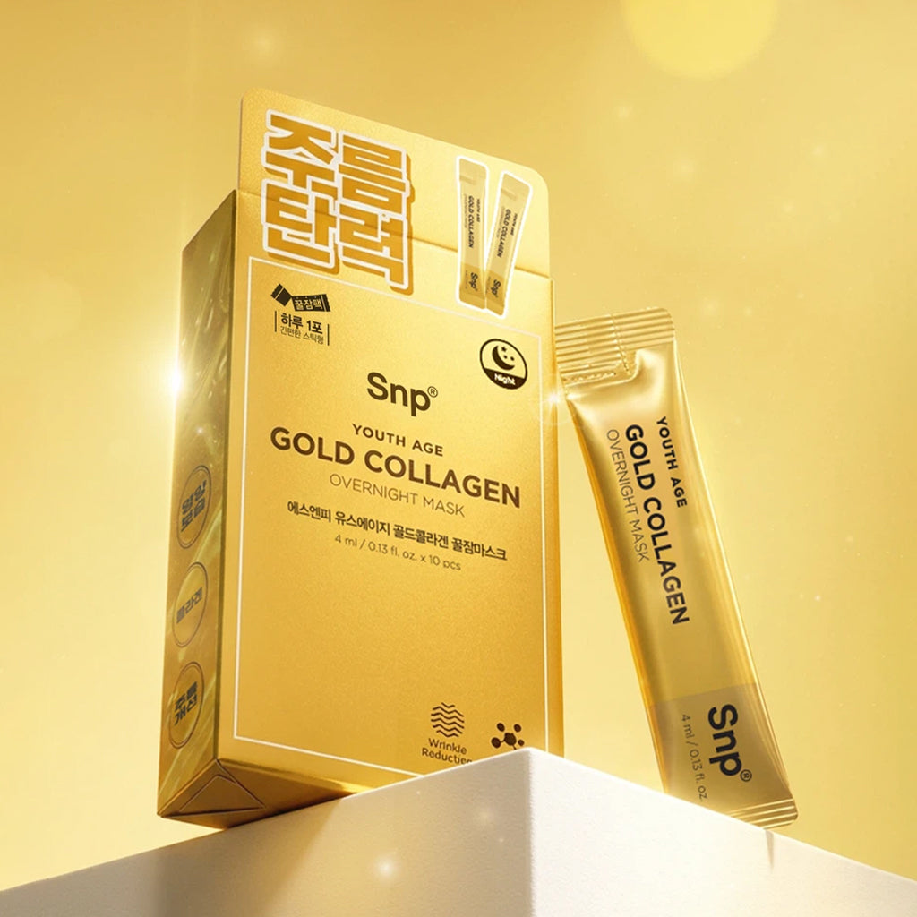 [DAISO] SNPPREP Youth Age Gold Collagen Overnight Mask - 1pack (10ea)