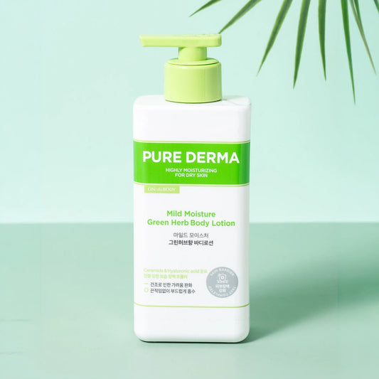[DAISO] ON THE BODY Pure Derma Mild Moisture Body Lotion Green Herb Scent - 400ml