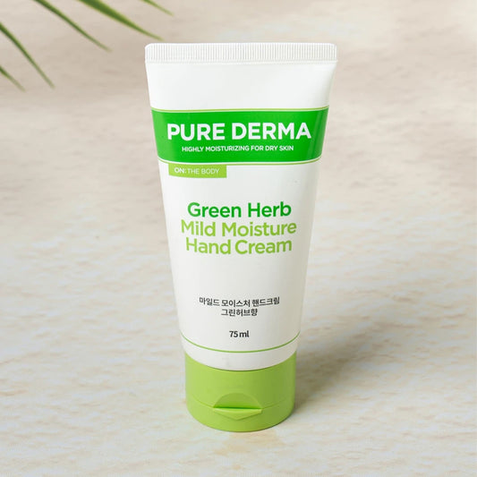 [DAISO] ON THE BODY Pure Derma Mild Moisture Hand Cream Green Herb Secnt - 75ml
