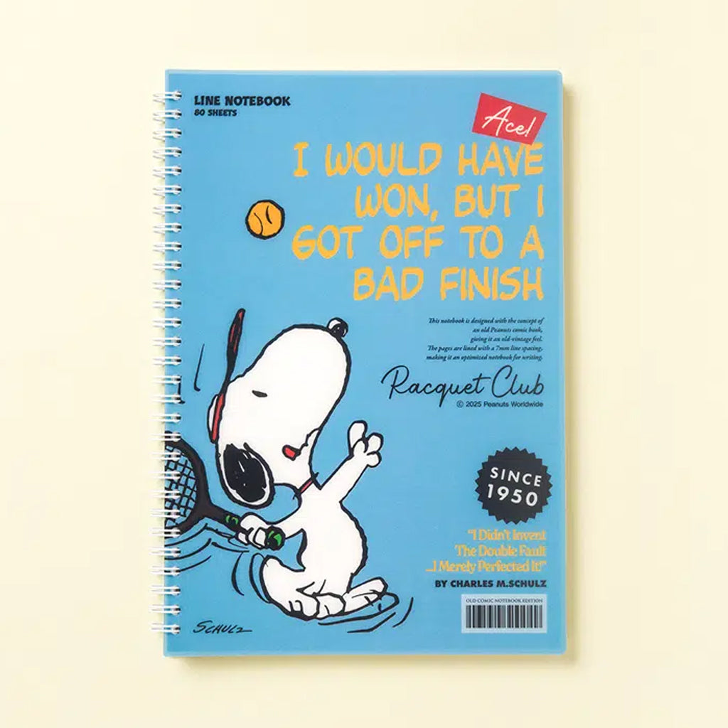 [DAISO] PEANUTS Vintage Snoopy Line Notebook (B5/80Sheets) - 1ea