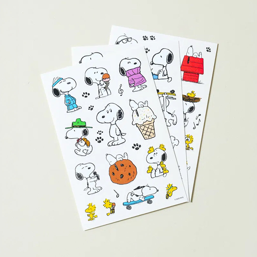 [DAISO] PEANUTS Durable Yupo Sticker (Snoopy with Wood Stock) - 3ea