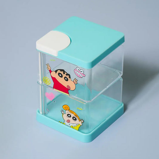 [DAISO] Crayon Shin-chan Rotating 2-Tier Storage Box - 1ea