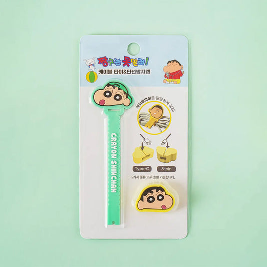 [DAISO] Crayon Shin-chan Cable Organizer Set - 1pack (2items)