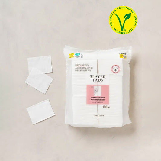 [DAISO] SOMISOME Multi 5-Layer Cotton Pads - 1pack (100pcs)