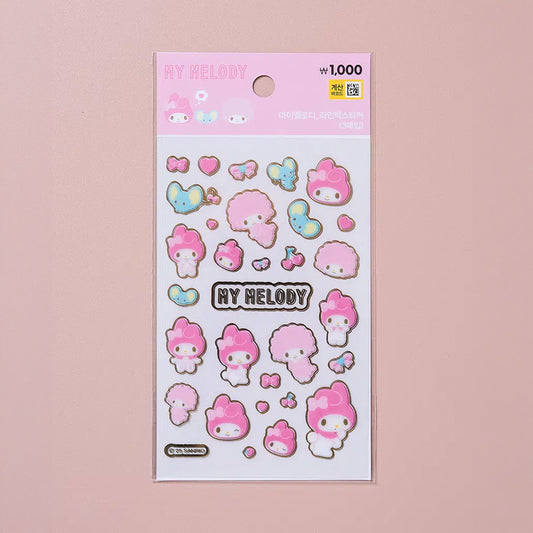 [DAISO] MYMELODY Gold Line Foil Sticker - 3ea