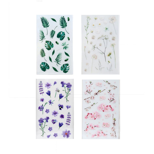 [DAISO] Vintage Dried Flower Sticker Set - 3 Sheets